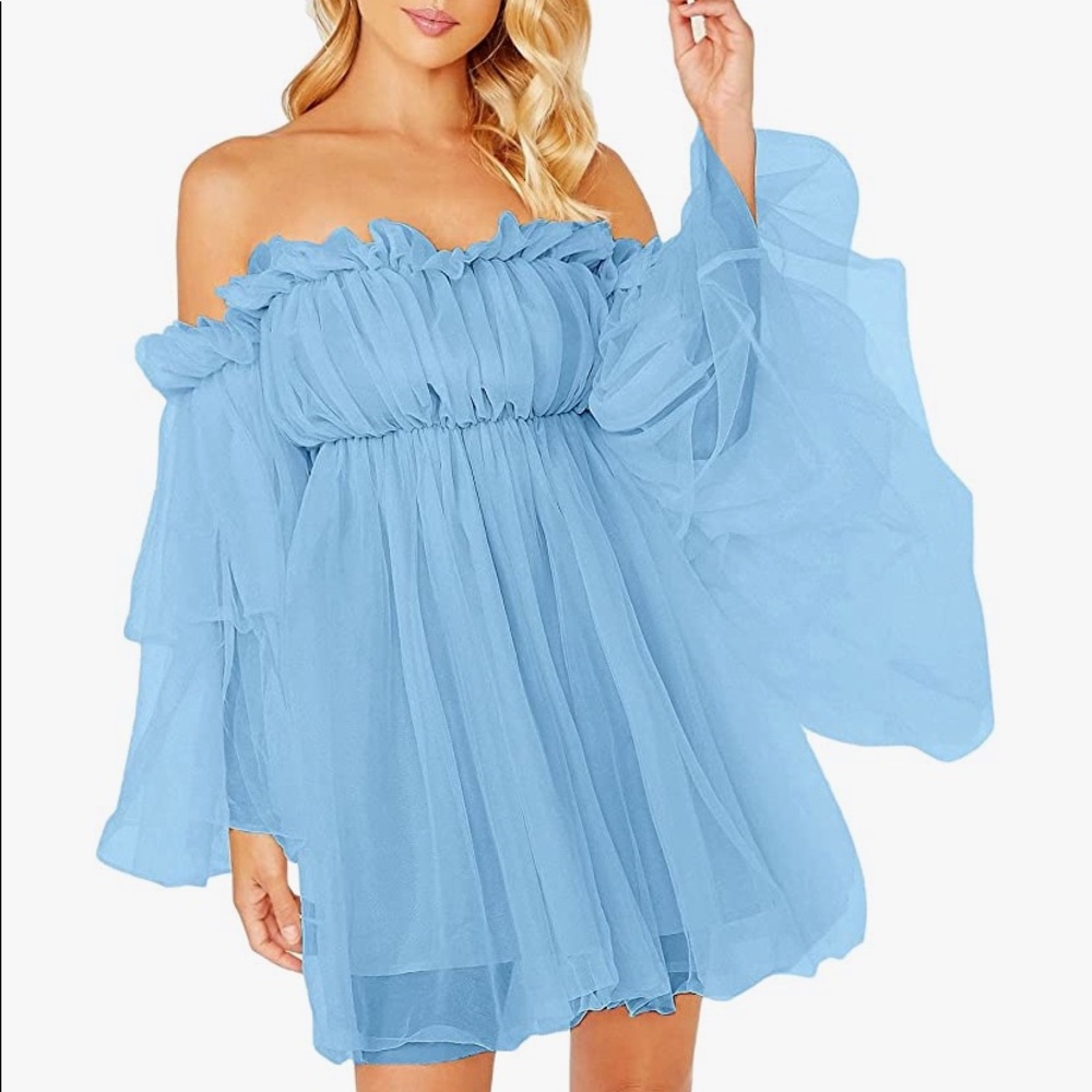 Blue baby shower dress